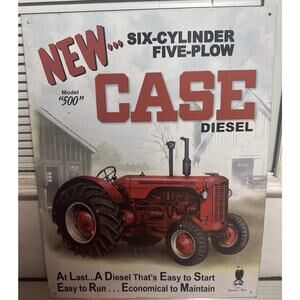 Case Tractor Model 500 Diesel Collectible Metal Sign 2004 USA Made 12.5’X16’